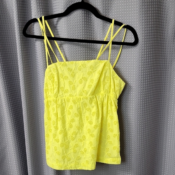 Anthropologie Tops - Anthropologie Postage Stamp Eyelet Tennis Racket Top Size 00